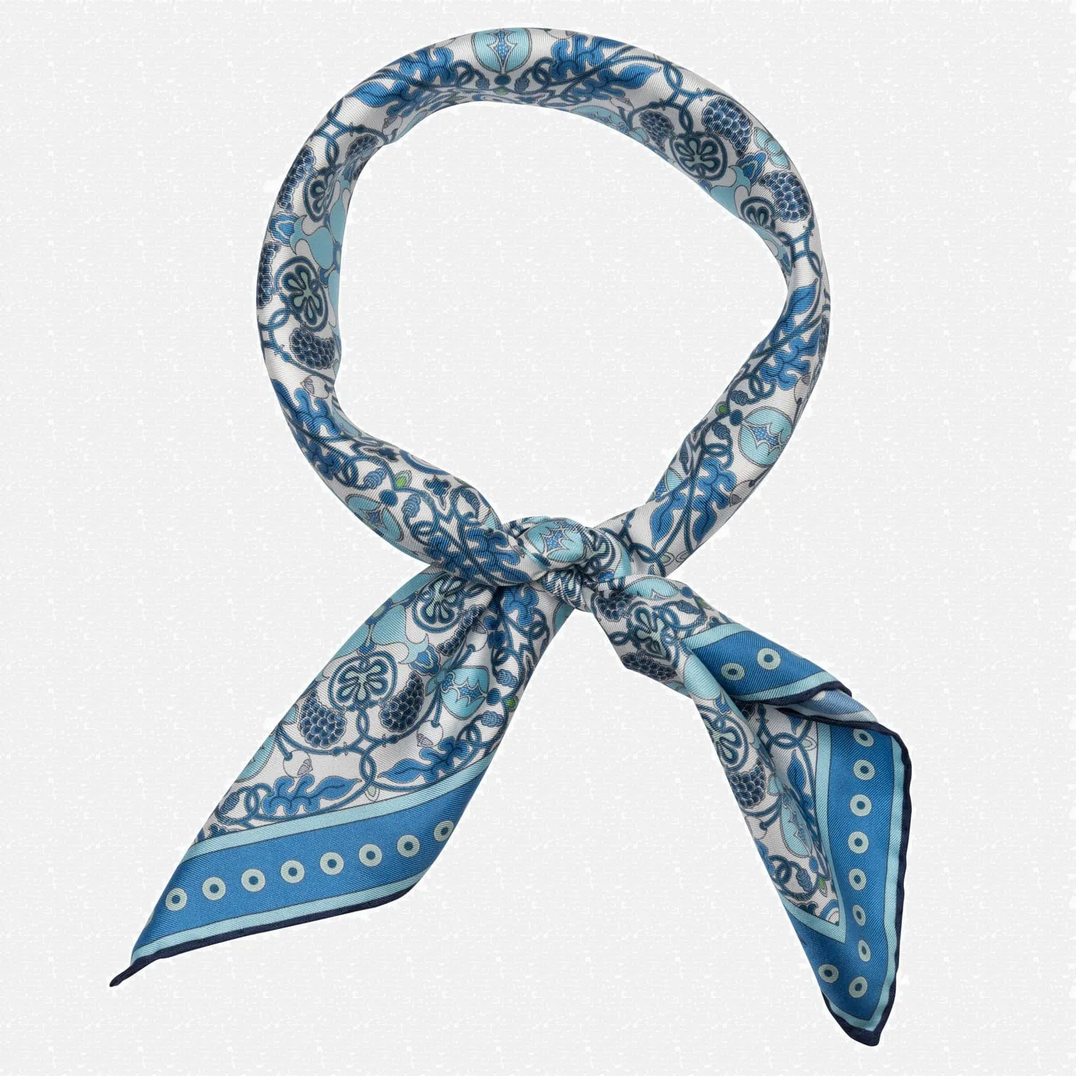 Barbaresco - Hand Rolled Silk Neckerchief - Blue